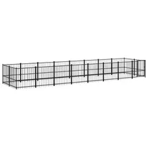 vidaXL Hundezwinger 15,02 m2 Stahl Schwarz