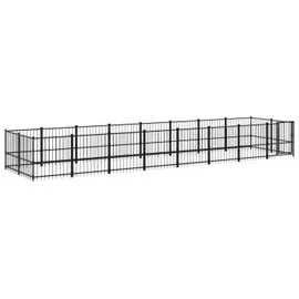 vidaXL Hundezwinger 15,02 m2 Stahl Schwarz