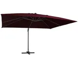 vidaXL Ampelschirm mit LED Bordeauxrot 400x300 cm