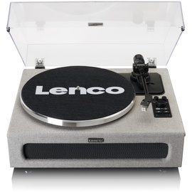 Lenco LS-440 Plattenspieler mit 4 eingebauten Lautsprechern, Grau
