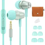 Bulees Kopfhörer für Kinder ,Sanft In-Ear Headphones mit Mikrofon und Lautstärkeregler, Niedlich Kleine Ohrhörer für iPhone6/6s,Smartphones, MP3 (Blau)