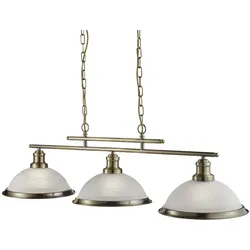Decken Hänge Lampe Pendel Leuchte Messing Antik Marmorglas Dimmbar Retro Design