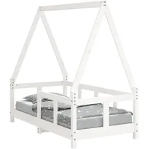 vidaXL Kinderbett Weiß 70 x 140 cm Kiefer massiv weiß