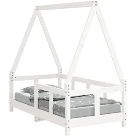 vidaXL Kinderbett Weiß 70 x 140 cm Kiefer massiv weiß