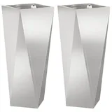 vidaXL Pflanzkübel 30 x 30 x 75 cm Silber