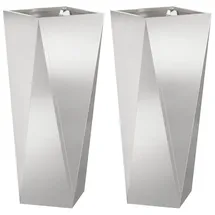 vidaXL Pflanzkübel 30 x 30 x 75 cm Silber