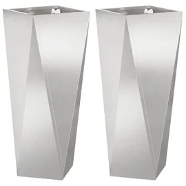 vidaXL Pflanzkübel 30 x 30 x 75 cm Silber