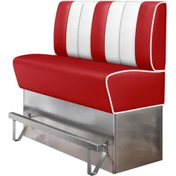 Diner Hochbank | Rot | B:H 180 x 133 cm | Gestreift | Leder | American Diner Möbel, American Hochbank, Thekenbank