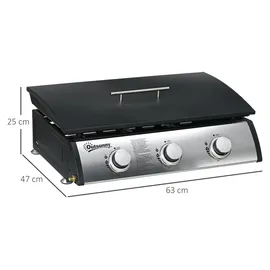 Outsunny Gasgrill Tischgrill schwarz