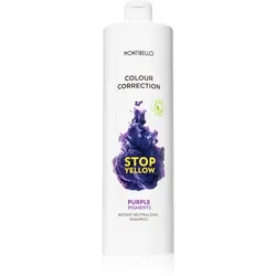 Montibello Colour Correction Stop Yellow Shampoo für aufgehelltes und blondes Haar neutralisiert gelbe Verfärbungen 1000 ml