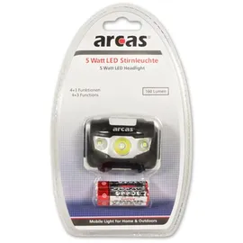 Arcas 5 Watt LED Kopflampe mit 7 Funktionen, max. 160 Lumen, inklusive 3 AAA, Micro LR03 Batterien