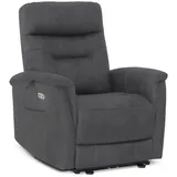 M MCombo Relaxsessel mit Liegefunktion, Fernsehsessel Elektrisch Verstellbar, TV Sessel mit 160° Liegefunktion, Recliner Chair, USB & Seitentasche, Sessel Wohnzimmer Relax, 7077 (Dunkelgrau)