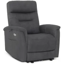 M MCombo Relaxsessel mit Liegefunktion, Fernsehsessel Elektrisch Verstellbar, TV Sessel mit 160° Liegefunktion, Recliner Chair, USB & Seitentasche, Sessel Wohnzimmer Relax, 7077 (Dunkelgrau)