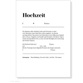 Frank Paperman | 1x Urkunde Eheschließung | orginelle Hochzeitsgeschenke | Definition Design | Karte Hochzeit | Vordruck im DIN-A4-Format | Hochzeit Überraschung Standesamt