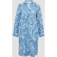 S.Oliver Oversized Hemdblusenkleid mit Eingrifftaschen, blau, 34