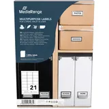 MediaRange Universal-Etiketten, stark haftend, 63.5x38.1mm, weiß, 1050 Etiketten