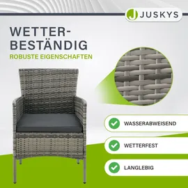 Juskys Fort Myers Set 4-tlg. grau meliert/dunkelgrau