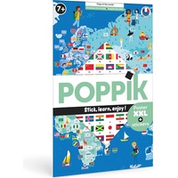 Carletto POPPIK 1841223 - Sticker Lernposter Flaggen der Welt