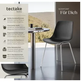Tectake Kunststoffstuhl, große Kunststoffschale, schlanke Stahlbeine, 46 x 55 x 80,5 cm,