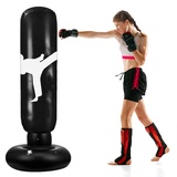 Brelet Boxsack Stehend, Aufblasbarer Boxsack Kinder Standboxsäcke 160cm Sandsäcke Punching Bag für Üben Boxen Karate Taekwondo Druckentlastung und Heimtraining für Kinder Erwachsene Jugendliche