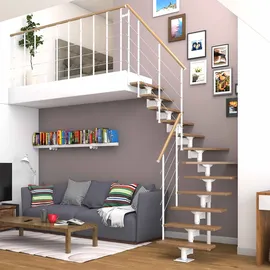 DOLLE Mittelholmtreppe Boston 228-300 cm Holz/Metall