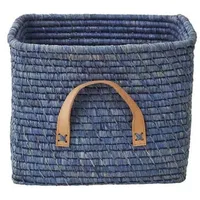 Rice quadratisch Raffia Korb - Blau
