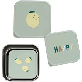 Lässig Snackbox Kinder 3er Set) Edelstahl Happy Fruits Lemon
