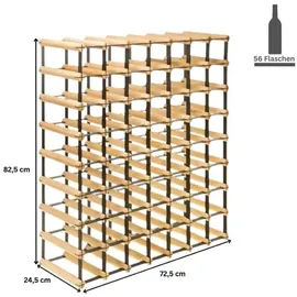 Proregal Weinregal 82,5 x 72,5 x 24,5 cm Natur