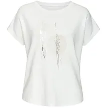 LASCANA Rundhalsshirt Beige/Weiß/Silber 52/54