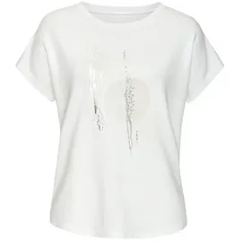 LASCANA Rundhalsshirt Beige/Weiß/Silber 52/54