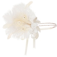 Duriya Damen 1920s Stirnband 20er Jahre Accessoires Kopfschmuck Great Gatsby Kostüm Accessoires 20er Jahre Flapper Feder Haarband (A-Weiß)