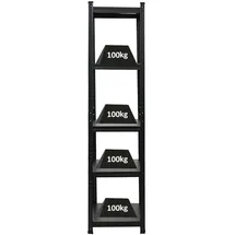 Proregal Schwerlastregal Stahl 180x45x45cm schwarz