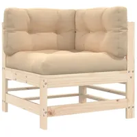 vidaXL Ecksofa mit Kissen Kiefer beige