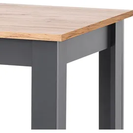 Lomadox Landhausstil Esstisch CESENA-61 in anthrazit mit Wotan Eiche Nb., B/H/T ca. 160/76/90 cm - Grau
