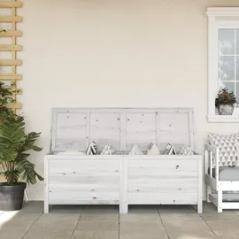 furnicato Gartentruhe 150 x 56,5 x 50 cm Weiß