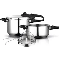 Schnellkochtopf Induktion 6 + 4 L, Superschnell, Edelstahl 18/10, 2 Druckstufen