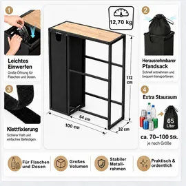 DanDiBo Ambiente Getränkekistenregal 4 Kisten 96703 40 x 30 x 100 cm Schwarz