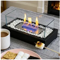 ZMH Tischfeuer Ethanol Tischfeuerstelle Tischkamin Bioethanol Stimmungsvolles, Sauber Umweltfreundlich Tischkamin für Terrassen, Balkone, Gärten schwarz 15 cm