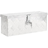 vidaXL Aufbewahrungsbox Silbern 50x15x20,5 cm Aluminium