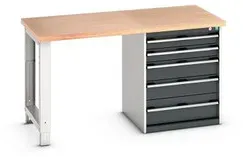 Werkbank RAL 7035/7016 B x T x H: 1500 x 750 x 840mm