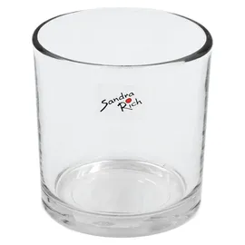 SANDRA RICH Teelichtglas Cyli Glas Transparent/Weiß