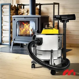 Maltec Aschesauger 2000W 20L Edelstahl/Silber/Gelb