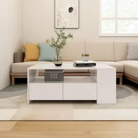 furnicato Couchtisch Weiß Holzwerkstoff 102 x 55 x 42 cm