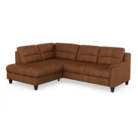 sit&more Ecksofa SIT & MORE "Farö L-Form", braun (cognac), B:251cm H:90cm T:187cm, Sofas, Ecksofa, inklusive Federkern, wahlweise mit Bettfunktion und Bettkasten