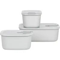 Mepal Frischhaltedose rechteckig weiß 19,9 x 14,1 x 14,2 cm 2 x 0,45 l + 1 l 3-teiliges Set