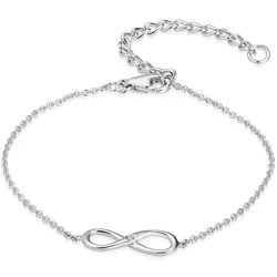 Lulu & Jane Diamant-Armband Infinity Sterling Silber Diamant in Roségold Silver Damen 