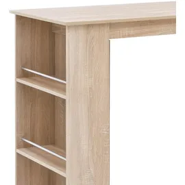 Wohnling Bartisch rechteckig 120 x 107,5 x 60 cm Braun