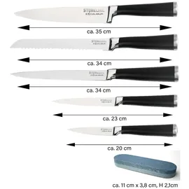 STONELINE STONELINE® EXCALIBUR® Edelstahl-Messer-Set, 7-tlg., mit Messerblock
