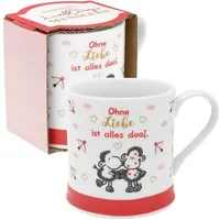 SHEEPWORLD Tasse Motiv "OHNE LIEBE IST ALLES DOOF"