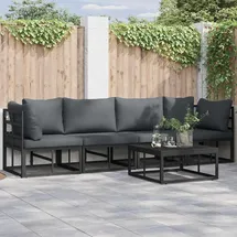 vidaXL Garten-Sofa-Set 4-tlg. schwarz